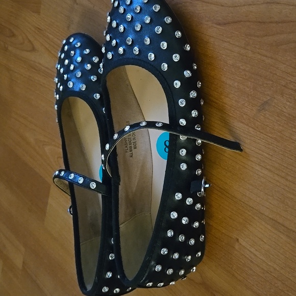House of Harlow 1960 Black Studded Flats - Picture 2 of 6